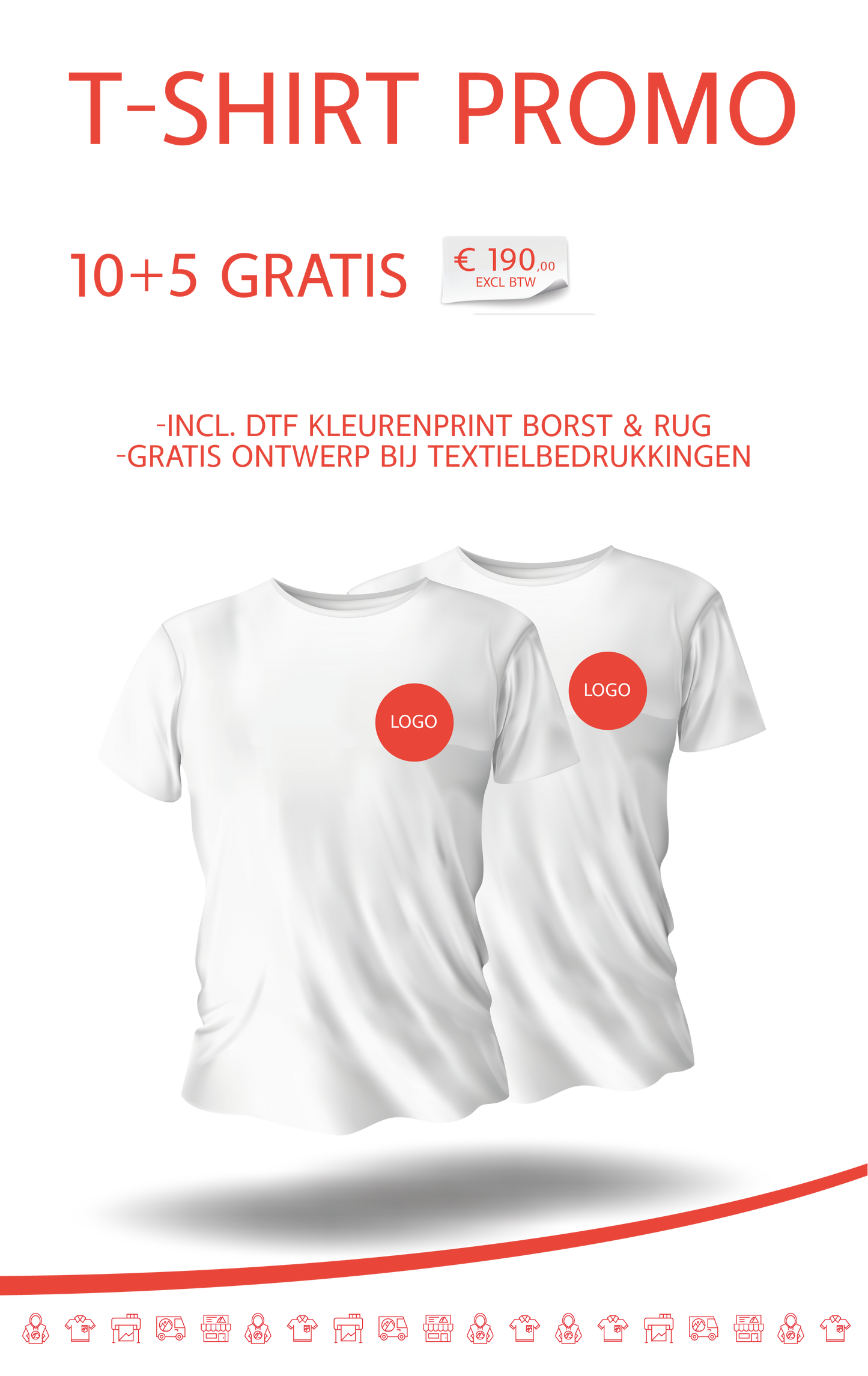T-shirt Promo 10+5gratis